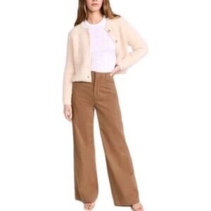 Pistola Wide Leg Jasmine Pants Woman 29 Sepia Brown High Waisted Trousers
